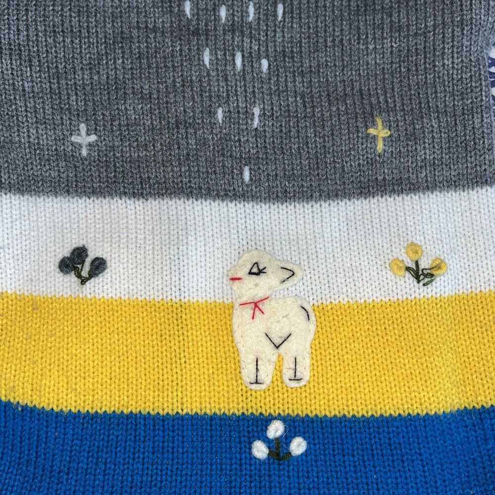 Handmade Kids Hooded Zip Sweater Size 5-7 Years Farm Chicken Llama Rabbit - Picture 8 of 8